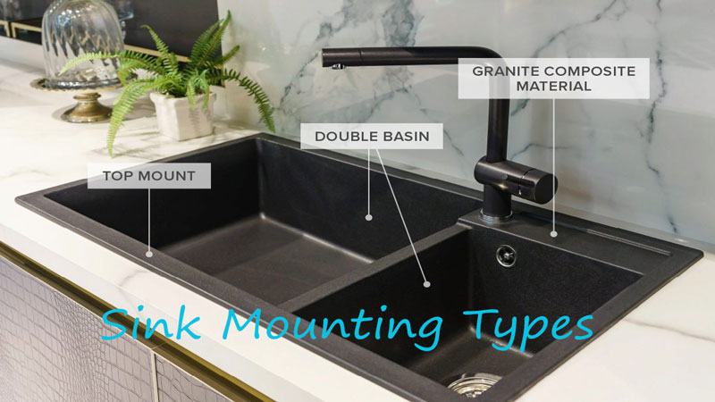 Sink-Mounting-Types, kitchen sink, bathroom sink installation options