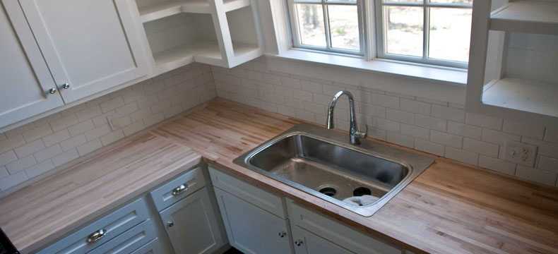 butcher block ceramic bathroom sink